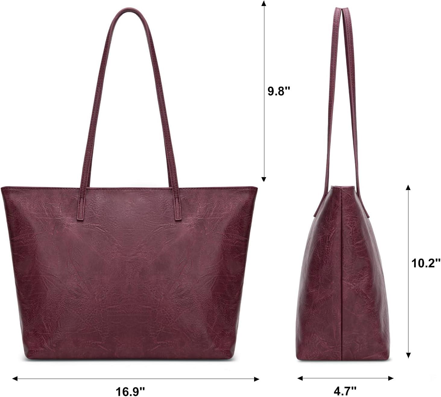imageMontana West Medium Tote Bags for Women Shoulder Handbag with Zipper Lightweight Everyday Purse for Work Travel or ShoppingPurple