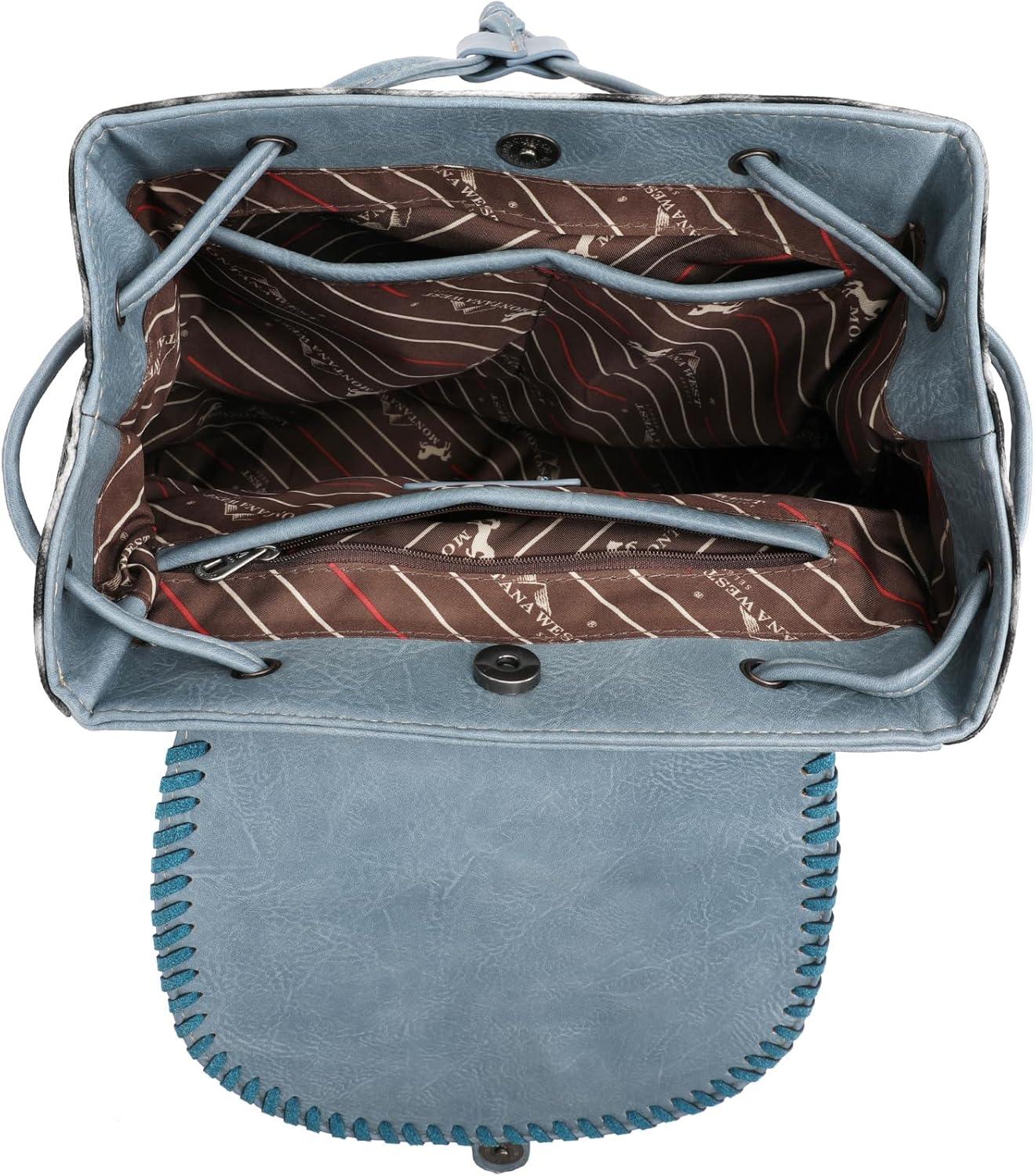 imageMontana West Western Tooled Collection Backpack Large Travel Western Backpack for Women MW11739110BL
