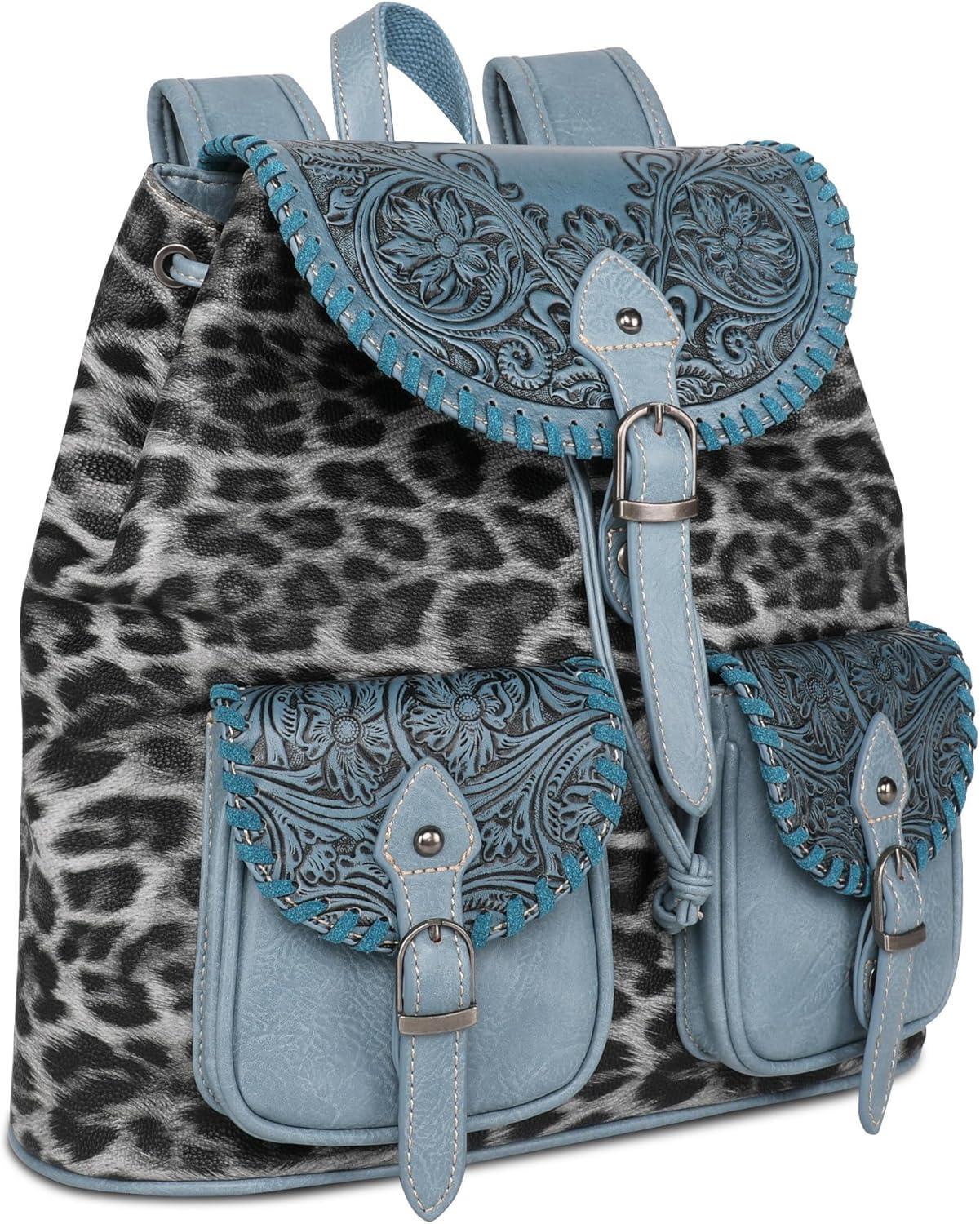 imageMontana West Western Tooled Collection Backpack Large Travel Western Backpack for Women MW11739110BL