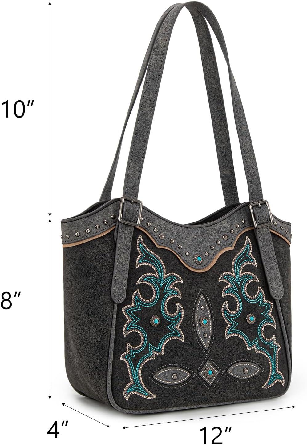 imageMontana West Western Tote Bag for Women Embroidered Shoulder Bag Tooled Purse