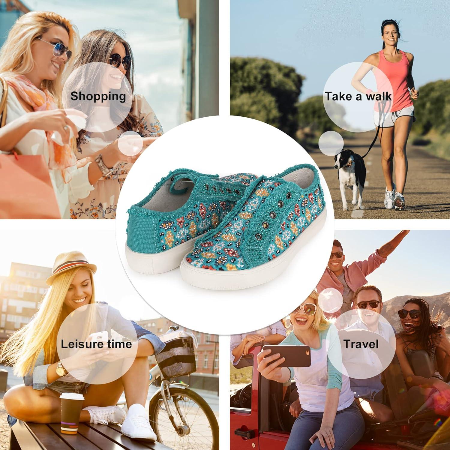 imageMontana West Womens Slip On Sneakers Casual Loafers Rhinestone Walking Shoes Art Ethnics Painted Travel Shoes 900S044TQ6