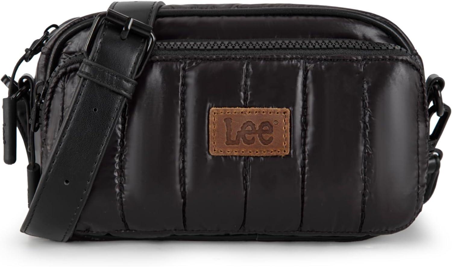 imageMontana West x Lee Puffer Crossbody Bags for Women Small Quilted Lightweight Waterresistant Purse with Adjustable StrapBlack