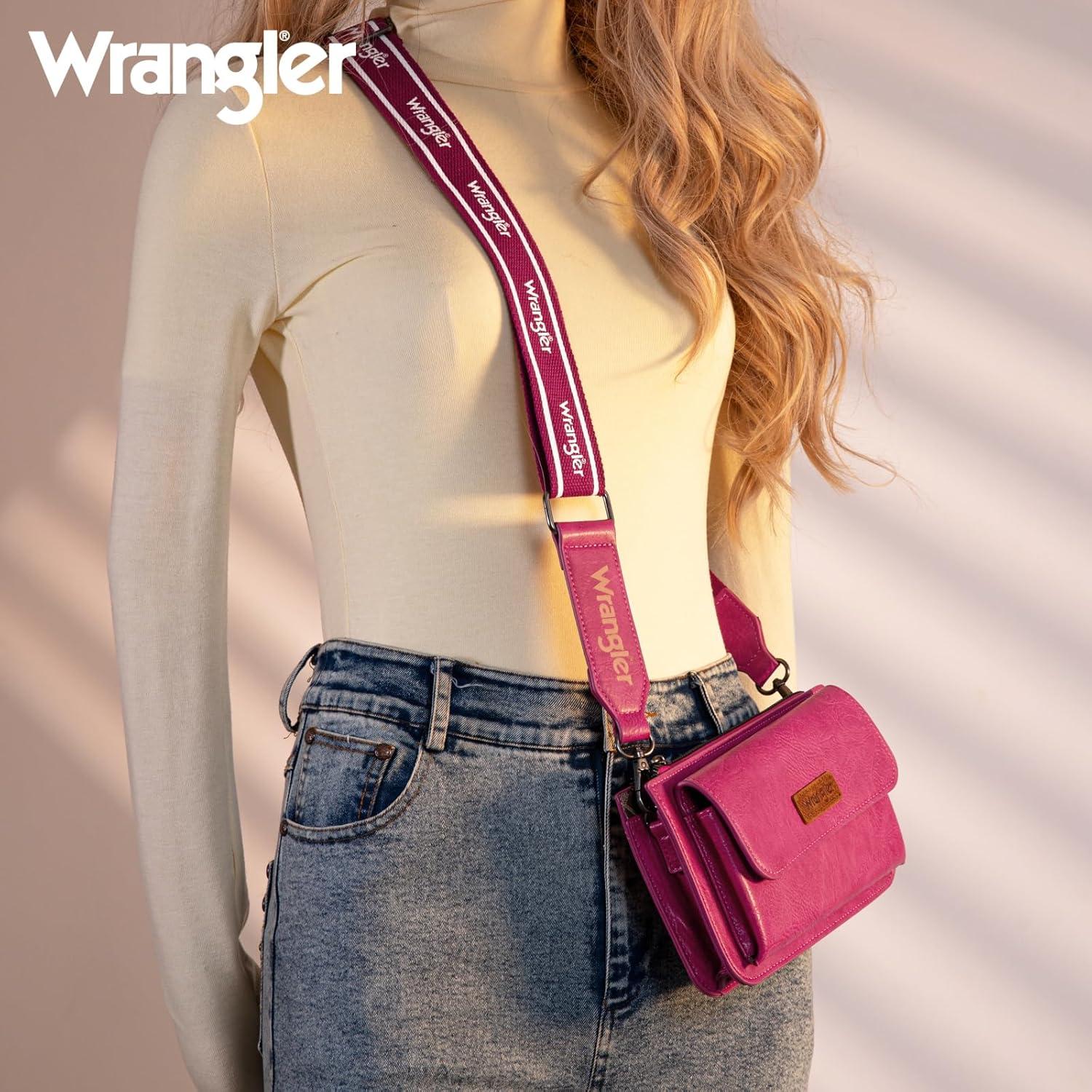 imageWrangler Crossbody Wallet Purse for Women Small Shoulder Handbags with Phone PocketHot Pink