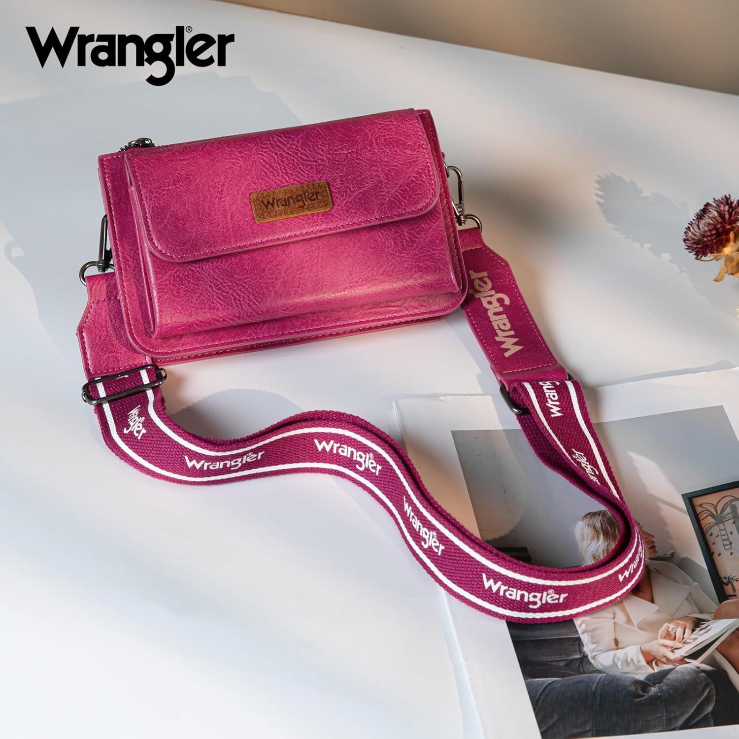imageWrangler Crossbody Wallet Purse for Women Small Shoulder Handbags with Phone PocketHot Pink