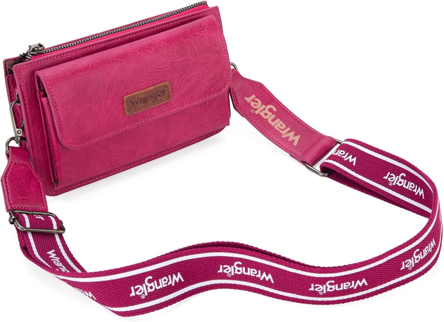 imageWrangler Crossbody Wallet Purse for Women Small Shoulder Handbags with Phone PocketHot Pink