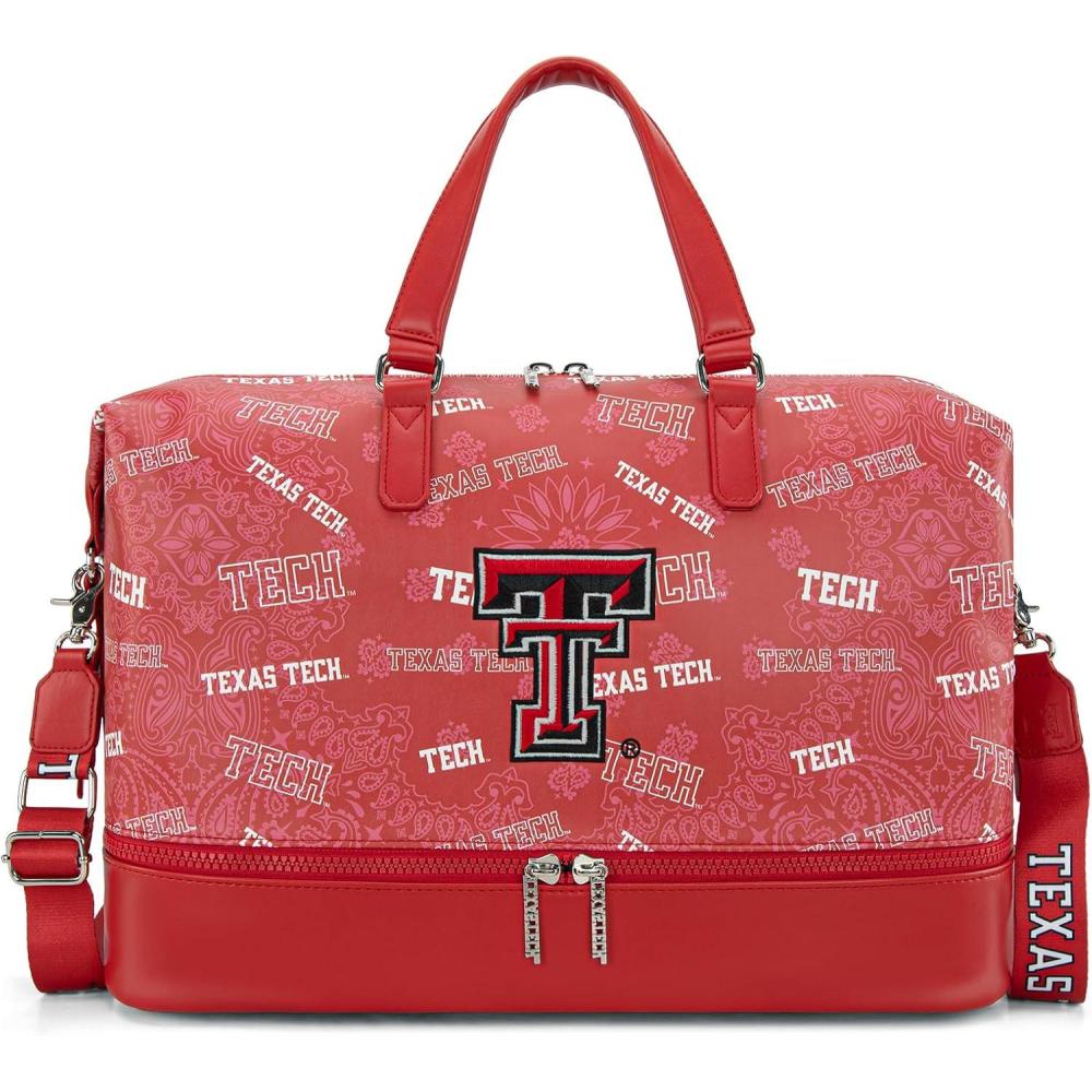 imageLSU Tigers Officially Licensed Duffle Bag WaterResistant Gym Duffel with Shoe ampamp Wet Compartment Weekender CarryOn Bag for Travel Sports ampamp Fitness Purple NCAATTURed