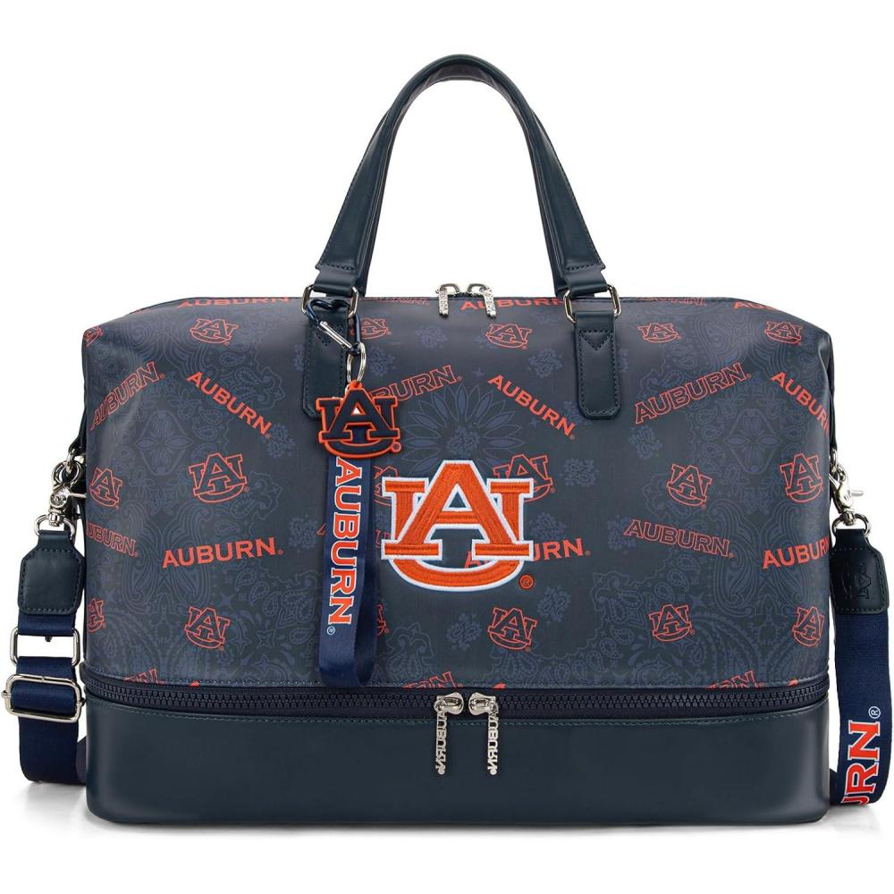 imageLSU Tigers Officially Licensed Duffle Bag WaterResistant Gym Duffel with Shoe ampamp Wet Compartment Weekender CarryOn Bag for Travel Sports ampamp Fitness Purple NCAAAUNavy
