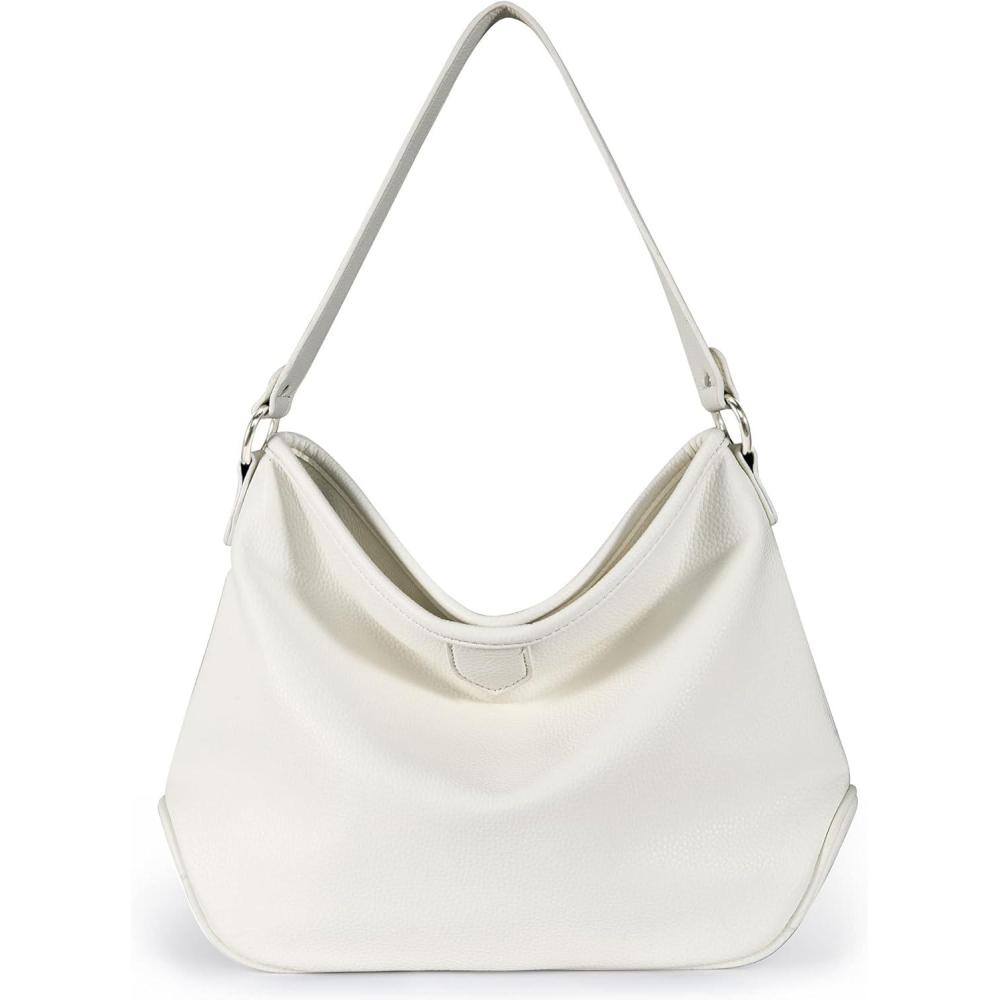 imageLarge Hobo Crossbody Bags for Women Shoulder Purse Work Daily Handbags with Adjustable StrapSolid White