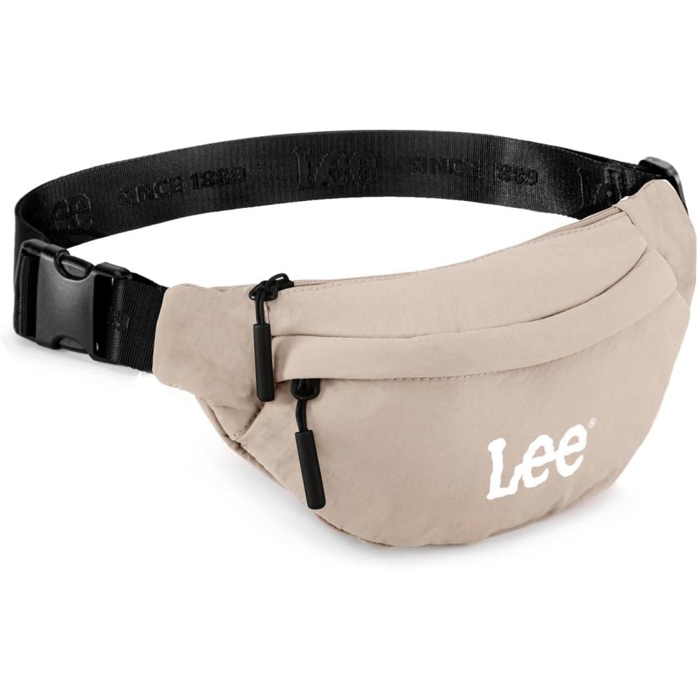 imageLee Fanny Packs for Women WaterResistant Crossbody Bag Lightweight Waist Pack for Travel ampamp Everyday Use BeigeKhakiBlack
