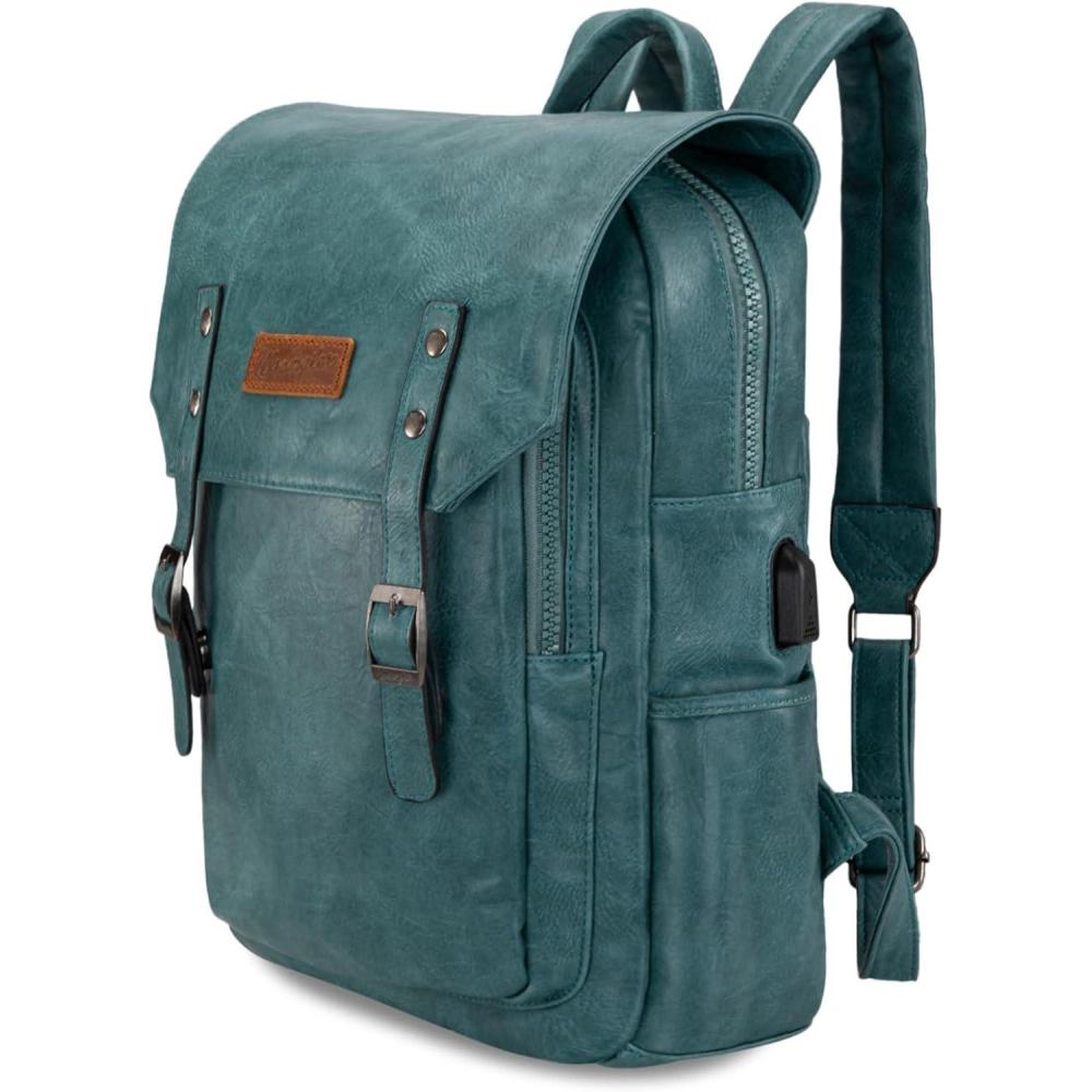 imageMontana West Wrangler Backpack for Women Men Unisex Stylish Business Work Backpack Purse Black Vegan Leather BackpackJean