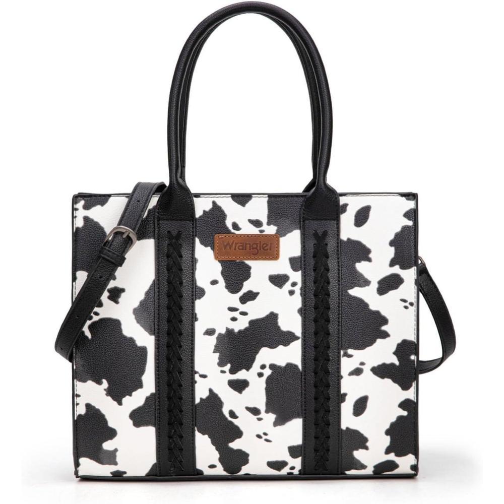 imageMontana West Wrangler Large Tote Bags Purses for Women Work TopHandle Handbags with StrapCowblack