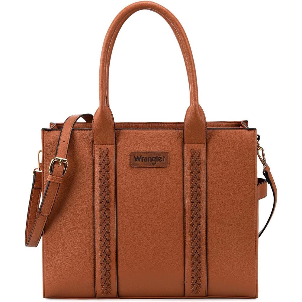 imageMontana West  Wrangler Large Tote Bags Purses for Women Work TopHandle Handbags with StrapLargan Oil