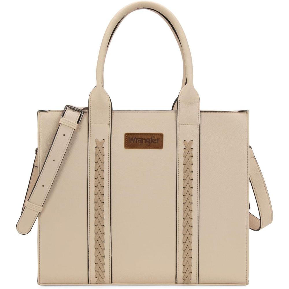 imageMontana West Wrangler Large Tote Bags Purses for Women Work TopHandle Handbags with StrapLbeige