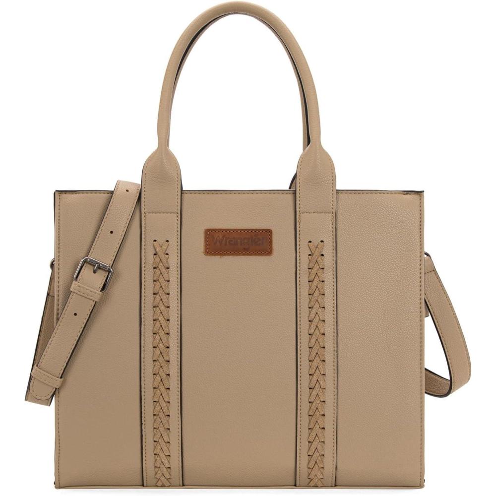 imageMontana West Wrangler Large Tote Bags Purses for Women Work TopHandle Handbags with StrapLkhaki