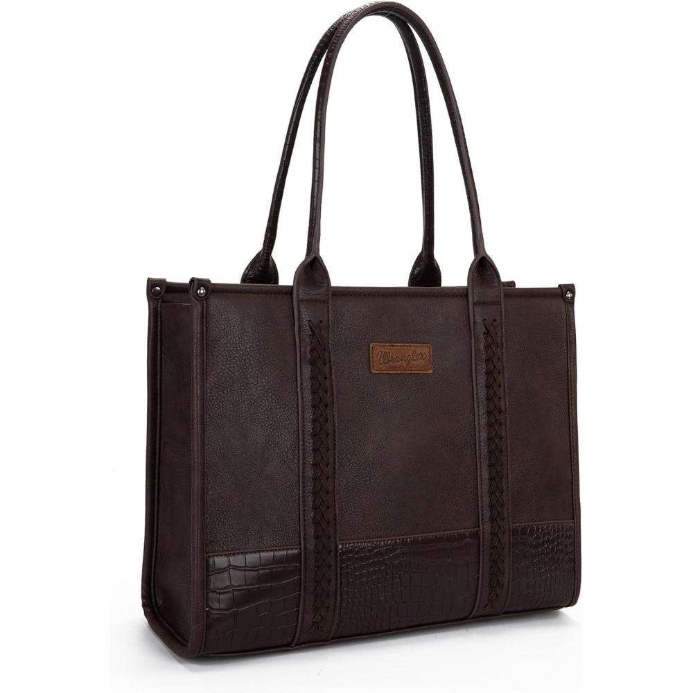 imageMontana West Wrangler Tote Bag for Women Western Cow Print Purse Designer Top Handle HandbagsL Coffee