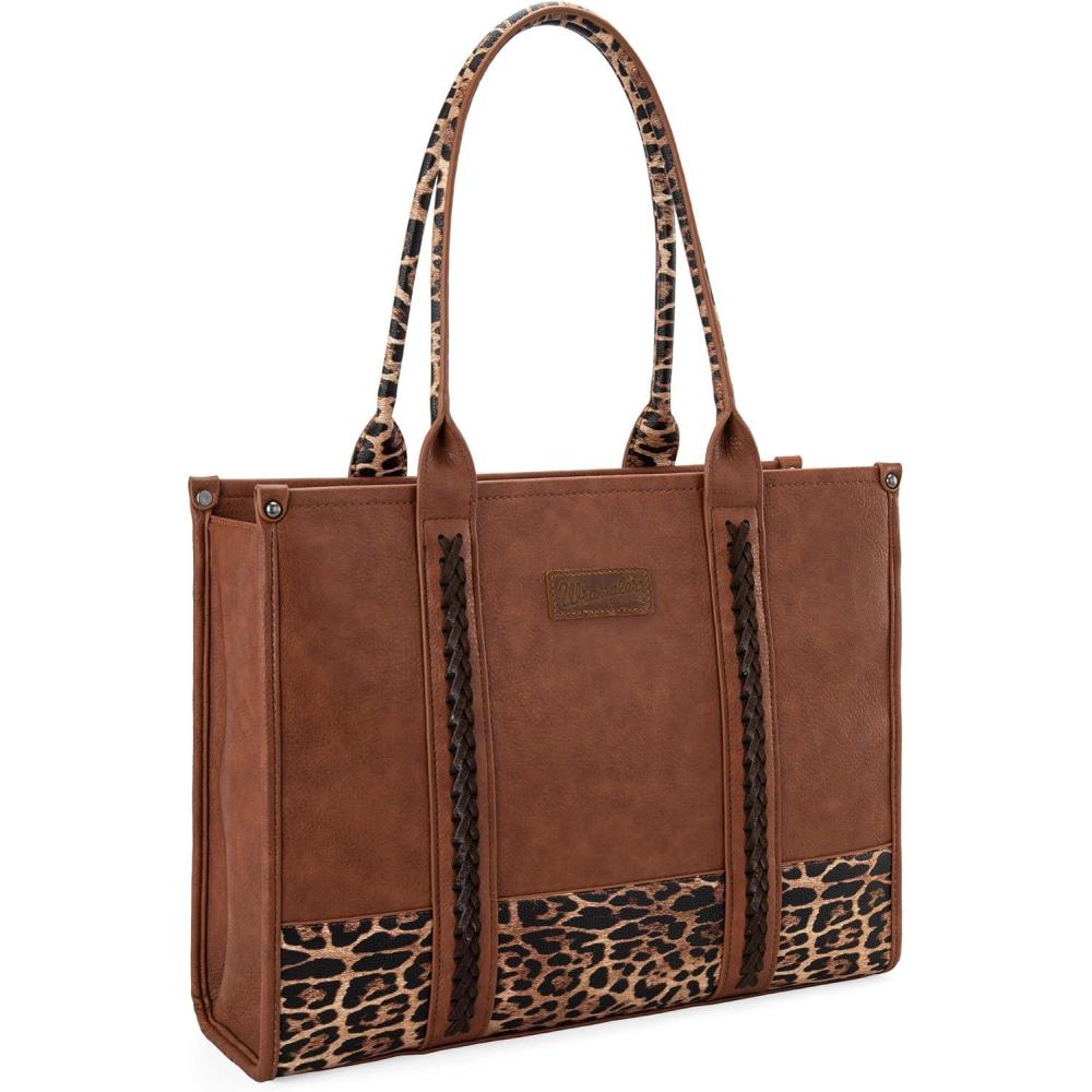 imageMontana West Wrangler Tote Bag for Women Western Cow Print Purse Designer Top Handle HandbagsL Lepard
