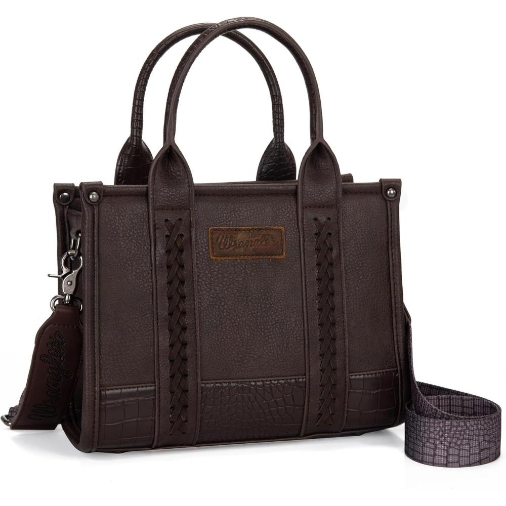 imageMontana West Wrangler Tote Bag for Women Western Cow Print Purse Designer Top Handle HandbagsM Coffeeguitar Strap