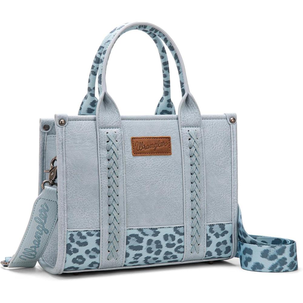 imageMontana West Wrangler Tote Bag for Women Western Cow Print Purse Designer Top Handle HandbagsM Lepard Jeanguitar Strap