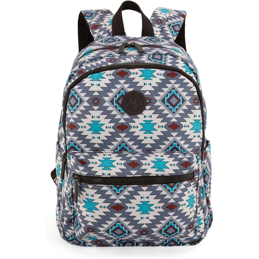 imageMontana West Backpack for Women Western Travel Backpack Purse Casual Daypack for Laptop CollegeAztec Gray 1