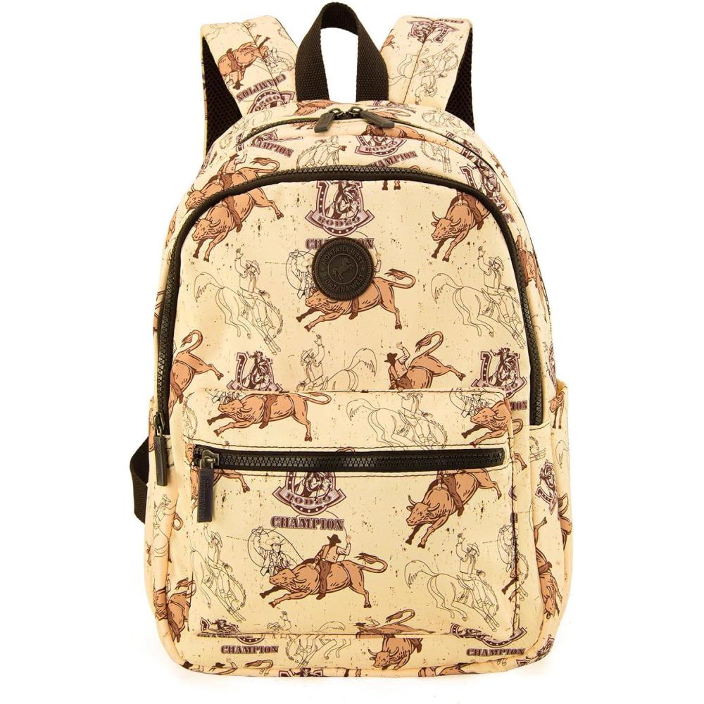 imageMontana West Backpack for Women Western Travel Backpack Purse Casual Daypack for Laptop CollegeBullfighting Champion 4