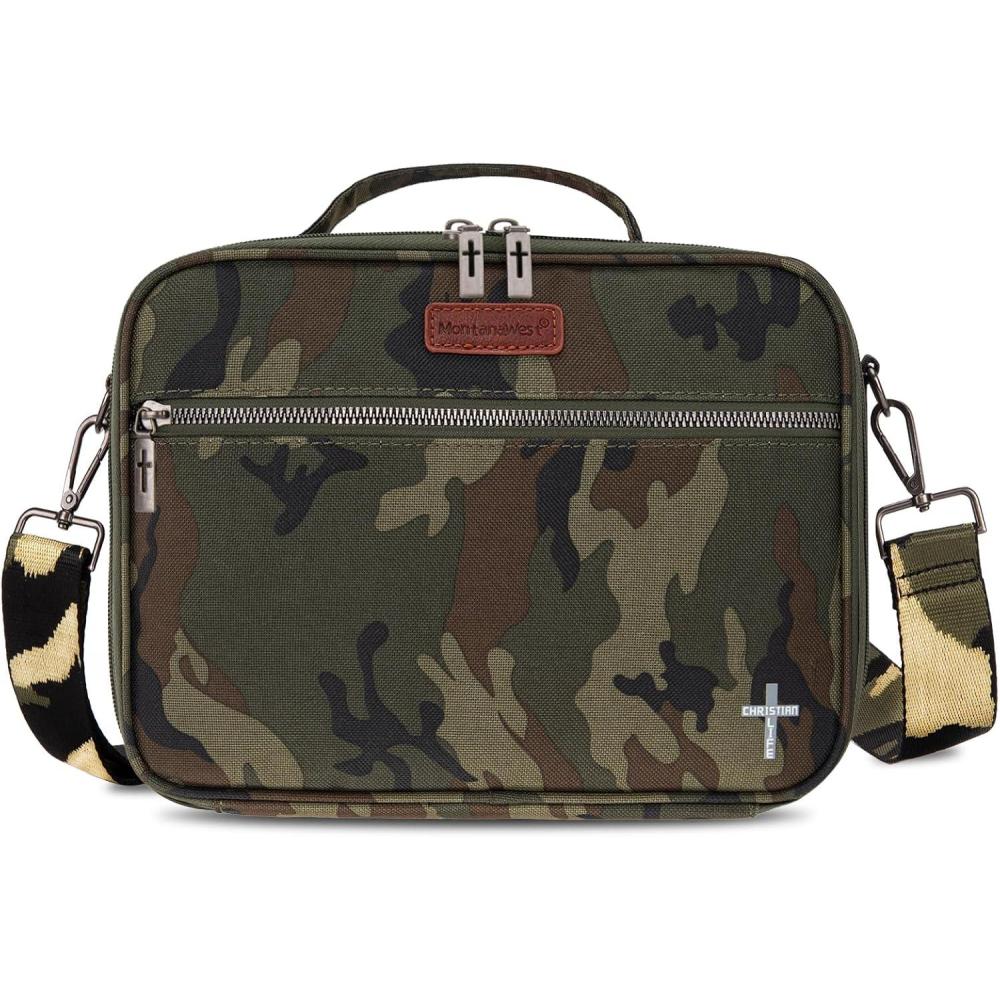 imageMontana West Bible Covers for Women Men with Leather Bookmark Carrying Book Case Church Bag Outdoor ProtectiveCamo