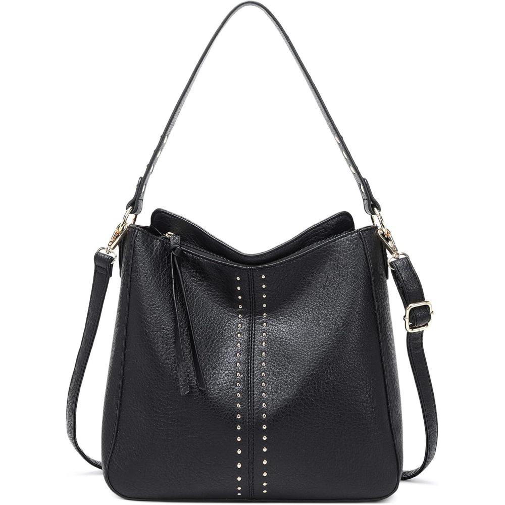 imageMontana West Hobo Bag for Women Crossbody Purse and Handbags Ladies Chic Shoulder BagsBlack