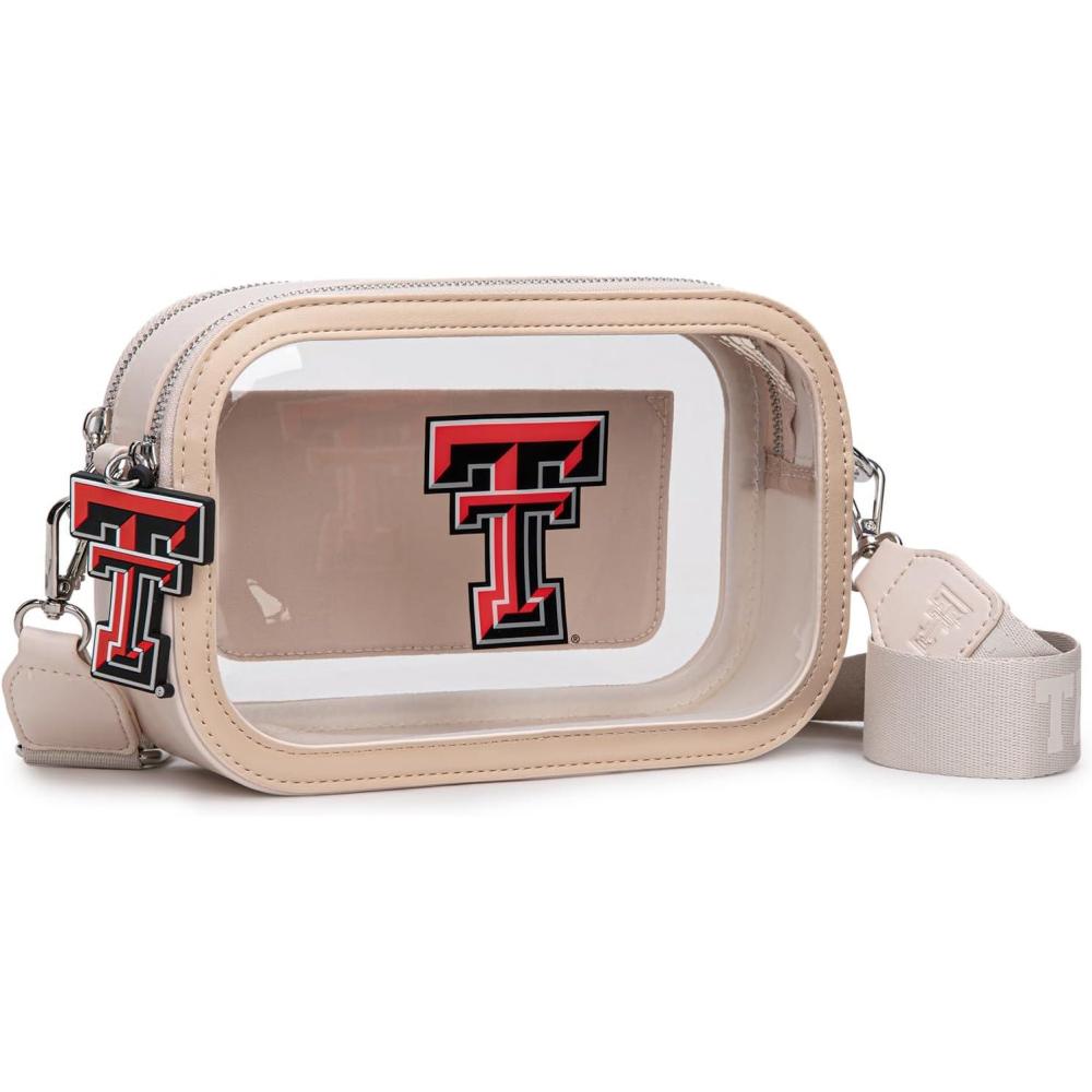 imageMontana West NCAA Clear Bag for Stadium Events Handbags for Sports Fans with Adjustable Nylon StrapCard Pocket ampamp Team LogoTtubeige