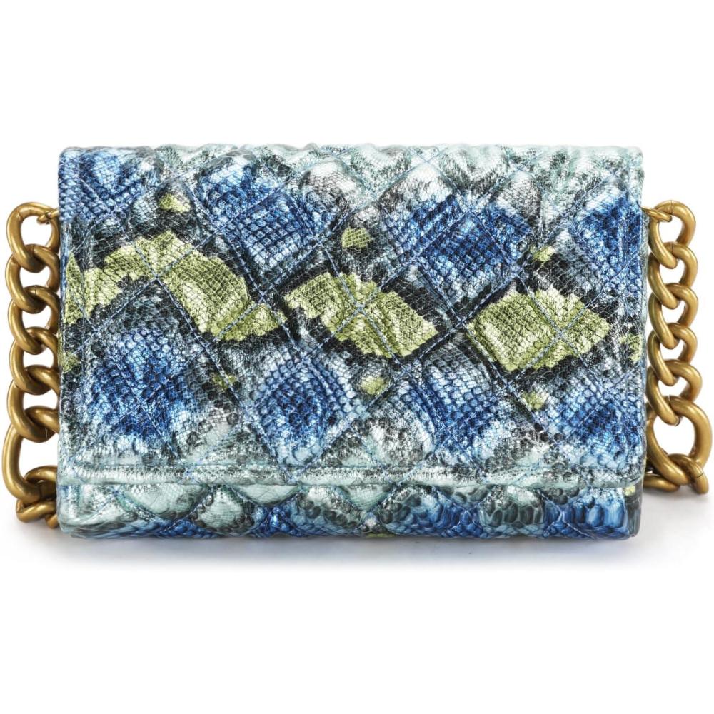 imageMontana West Quilted Small Shoulder Bag for Women Y2K Trendy Cute Clutch Underarm Purse with 2 Removable StrapsSnake Print Blue