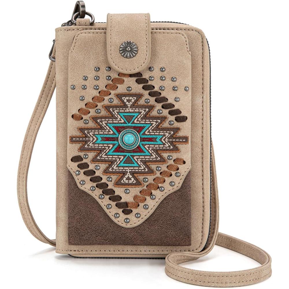 imageMontana West Small Crossbody Bags for Women Western Handbag with Cash SlotsAztec Tan