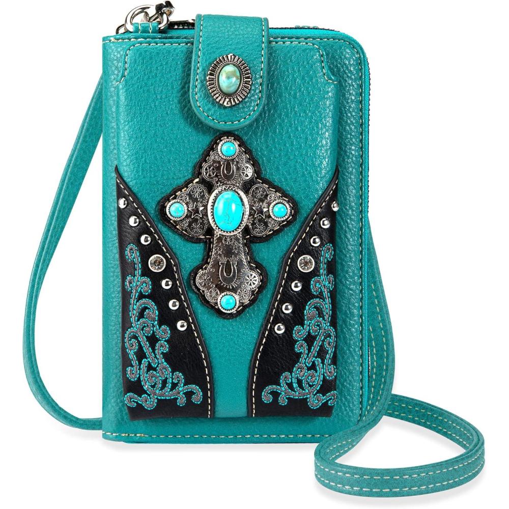imageMontana West Small Crossbody Bags for Women Western Handbag with Cash SlotsCross Turquoise