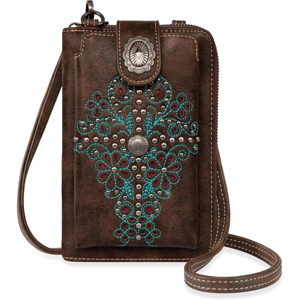 imageMontana West Small Crossbody Bags for Women Western Handbag with Cash SlotsCutout Coffee