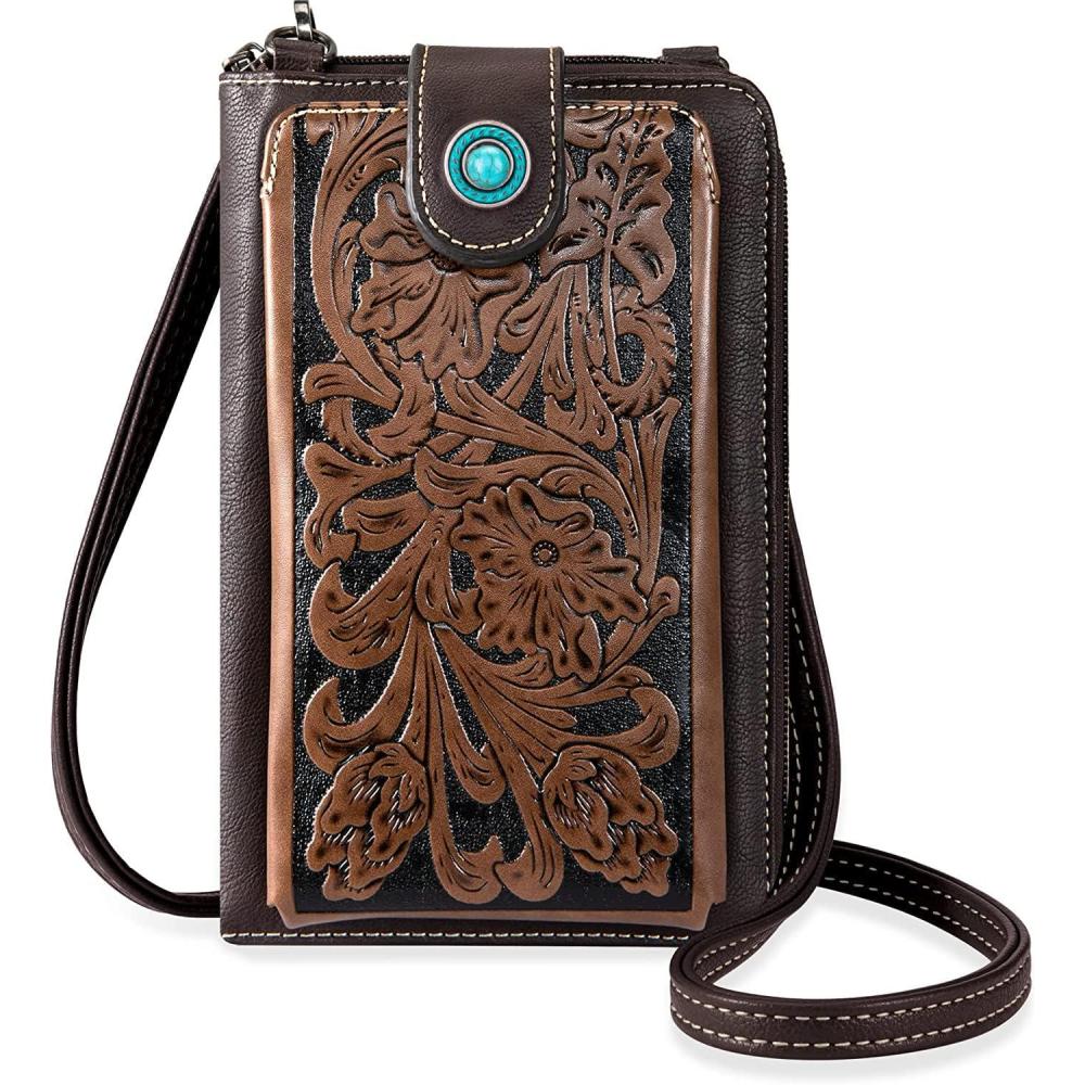 imageMontana West Small Crossbody Bags for Women Western Handbag with Cash SlotsEmbossing Coffee