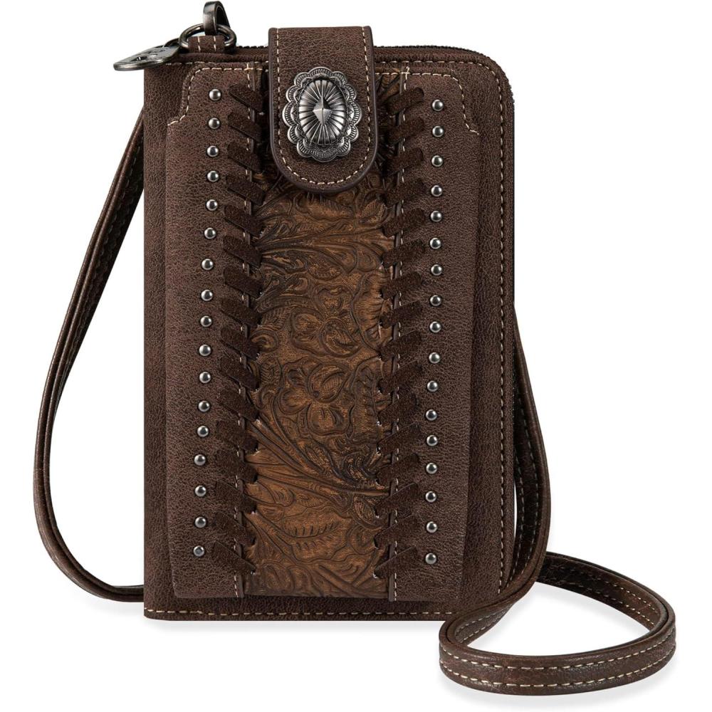 imageMontana West Small Crossbody Bags for Women Western Handbag with Cash SlotsTooled Brown