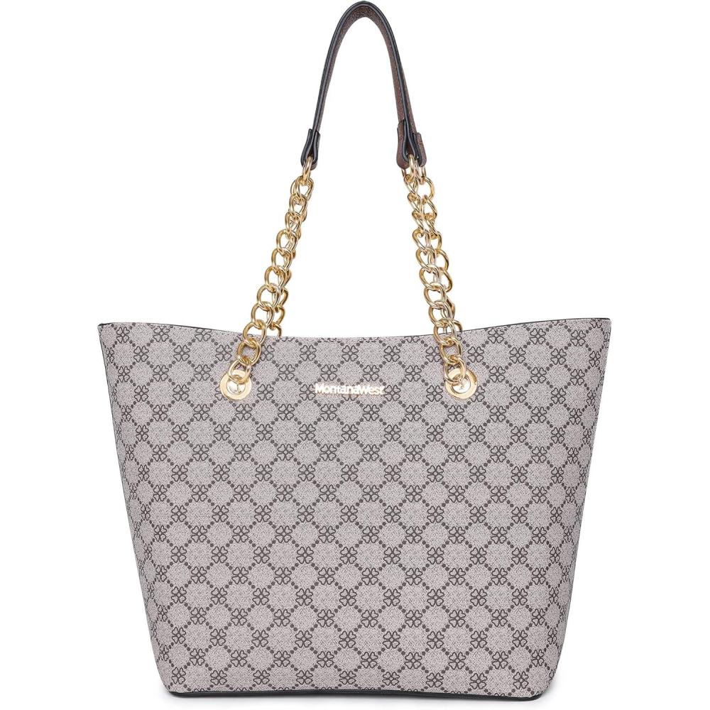 imageMontana West Tote Bag for Women Chain Tophandle HandbagsBrown Multi