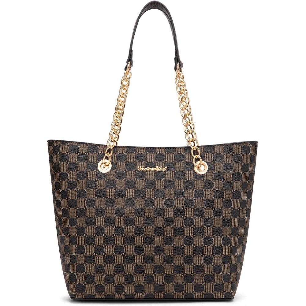 imageMontana West Tote Bag for Women Chain Tophandle HandbagsCoffee