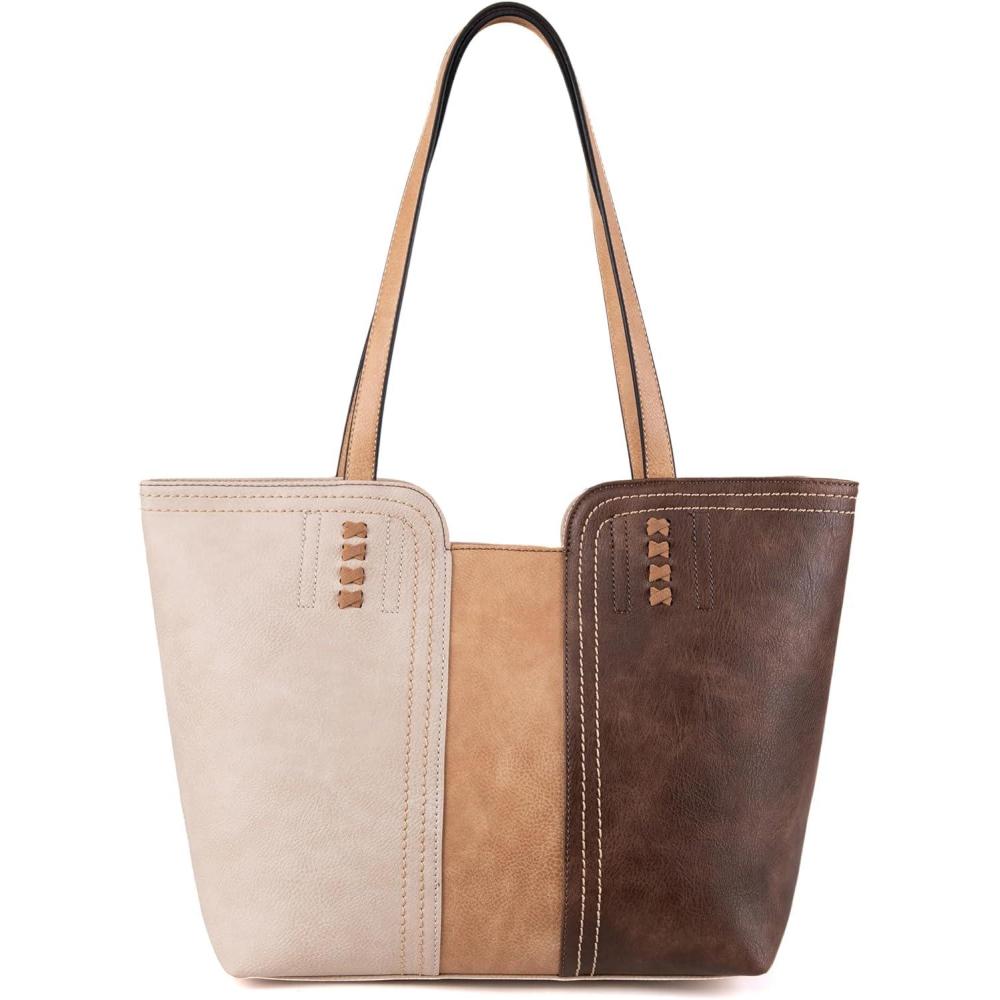 imageMontana West Tote Bag for Women Top Handle Satchel PurseThree Chocolate