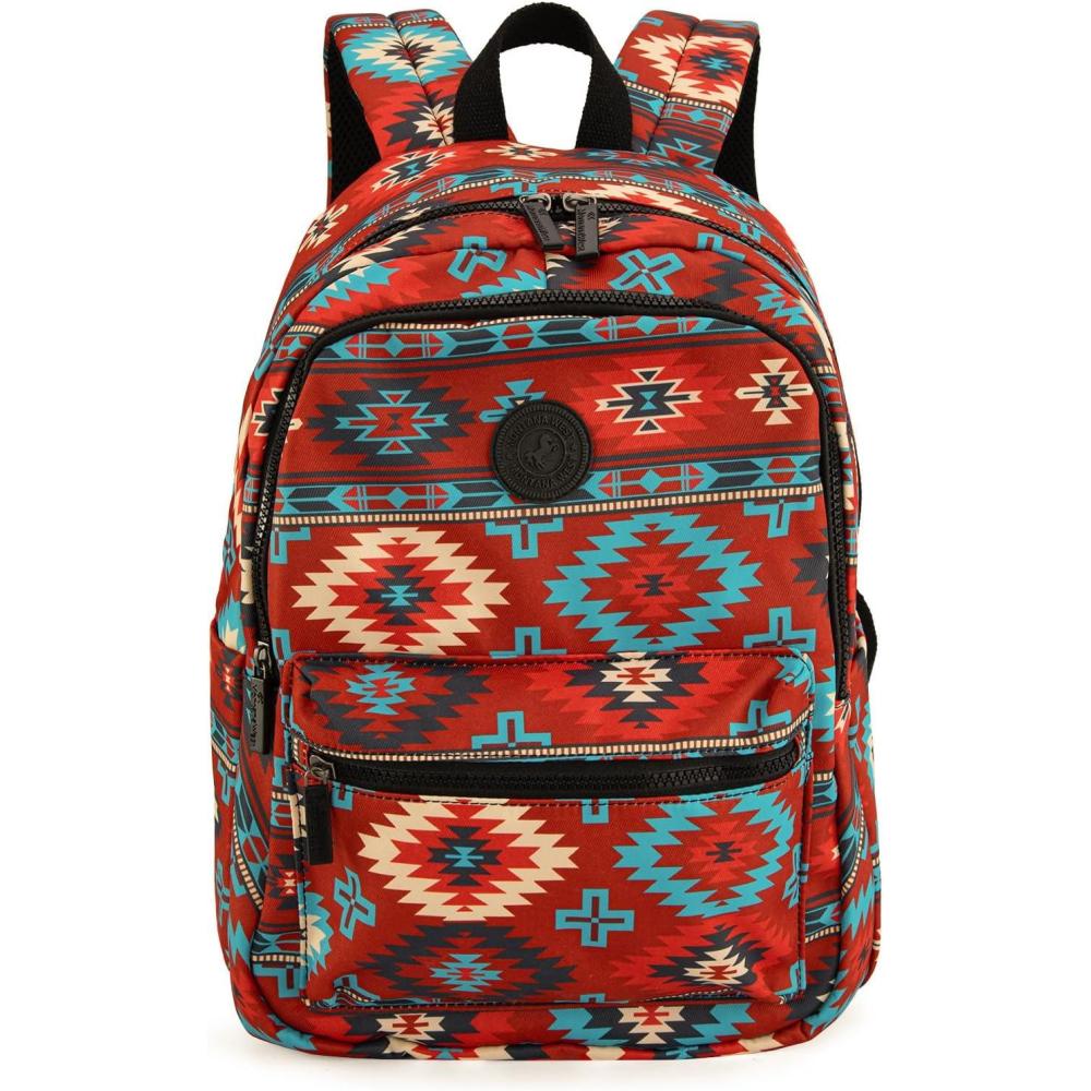 imageMontana West Western Backpack Purse for Women Lightweight Rucksack Casual Daypack for Laptop Travel MWB4010TQAztec Dark 4