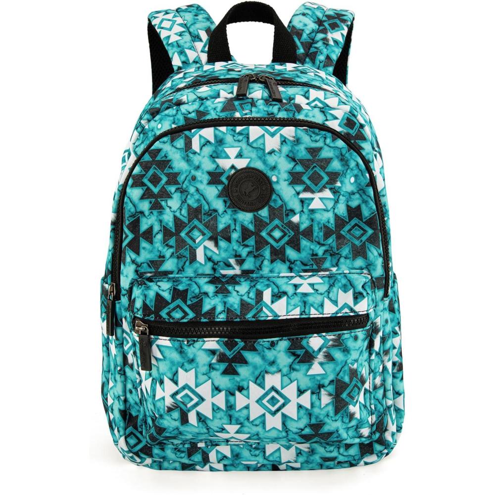 imageMontana West Western Backpack Purse for Women Lightweight Rucksack Casual Daypack for Laptop Travel MWB4010TQAztec Turquoise 1