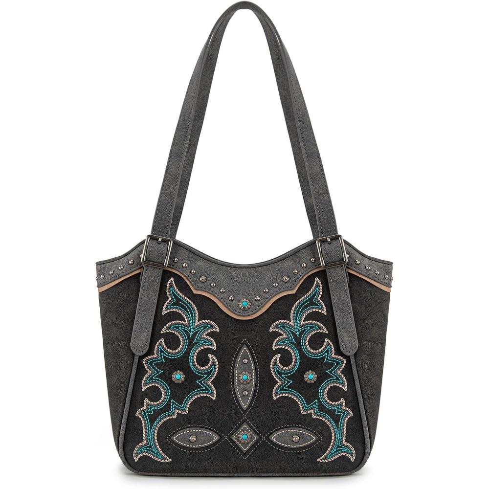 imageMontana West Western Tote Bag for Women Embroidered Shoulder Bag Tooled Purse