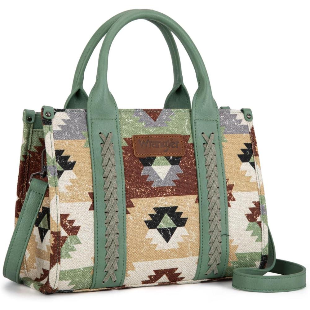 imageMontana West Wrangler Boho Tote Bag Aztec Top Handle Handbags and PursesFlatgreen