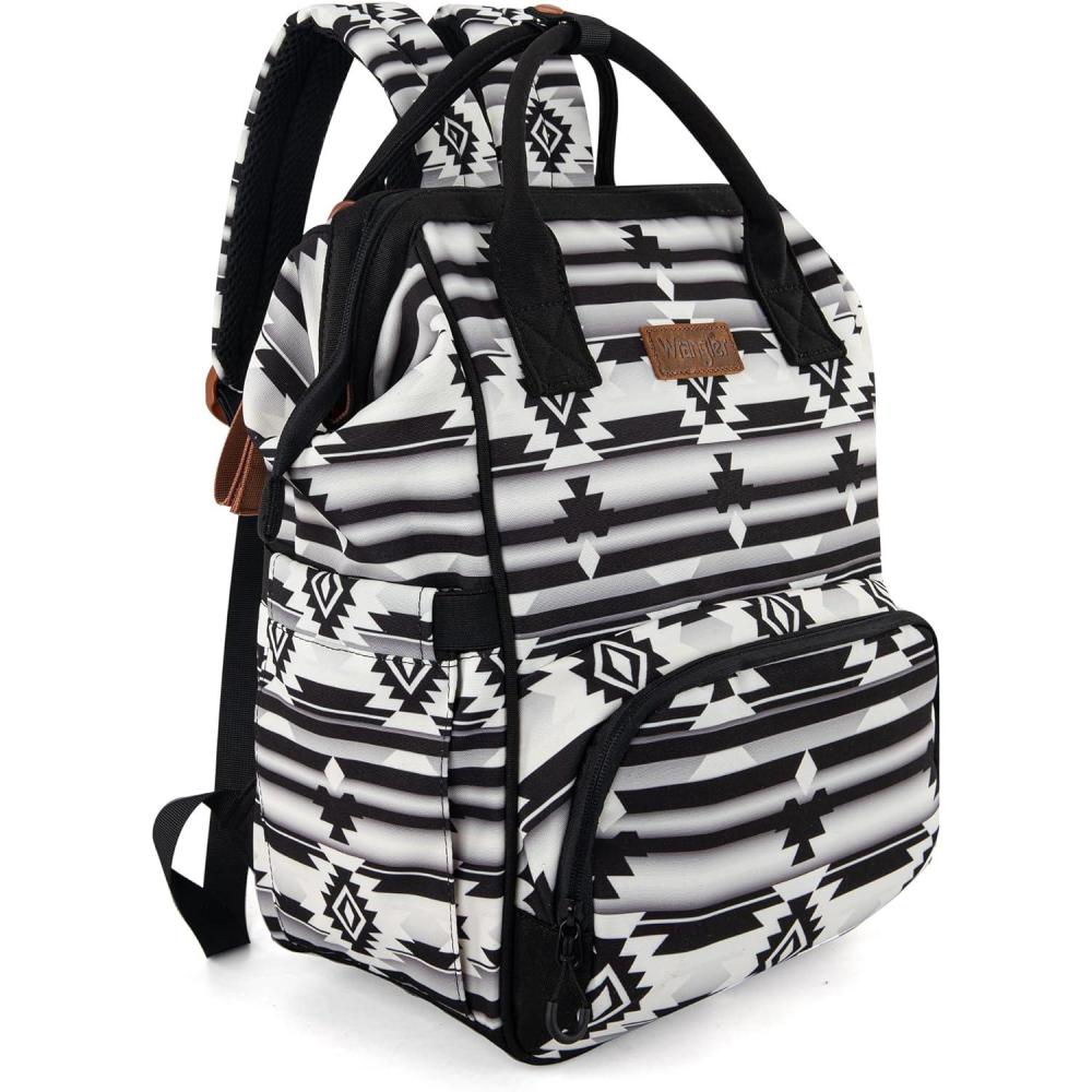 imageMontana West Wrangler Callie Diaper Bag Backpack with Stroller Straps Multifunction Baby Travel Bag WG22049110BKBlack