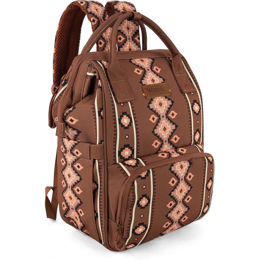 imageMontana West Wrangler Callie Diaper Bag Backpack with Stroller Straps Multifunction Baby Travel Bag WG22049110BKCamel