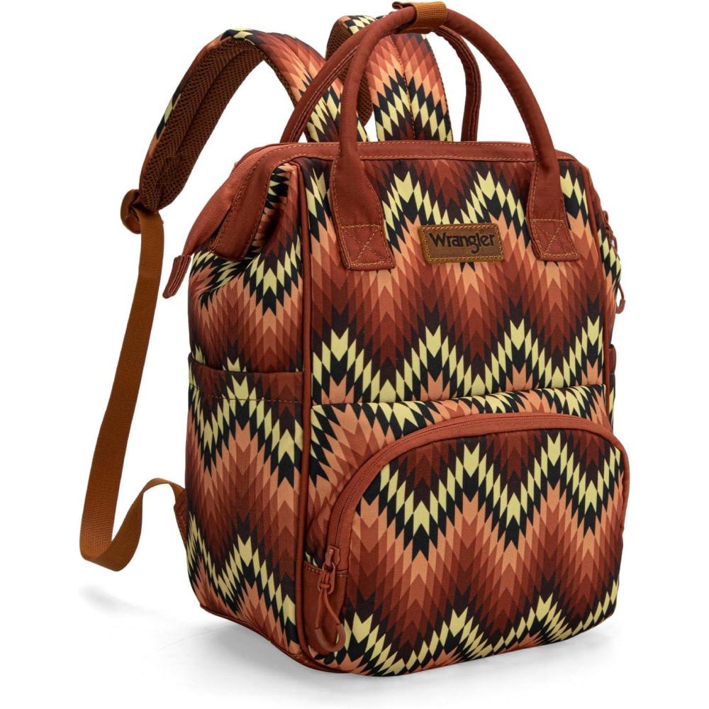imageMontana West Wrangler Callie Diaper Bag Backpack with Stroller Straps Multifunction Baby Travel Bag WG22049110BKClassic Brown