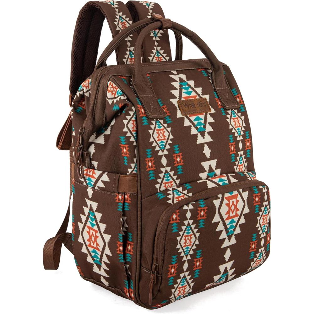 imageMontana West Wrangler Callie Diaper Bag Backpack with Stroller Straps Multifunction Baby Travel Bag WG22049110BKCoffee