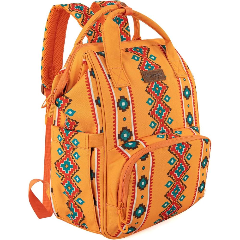 imageMontana West Wrangler Callie Diaper Bag Backpack with Stroller Straps Multifunction Baby Travel Bag WG22049110BKMustard Yellow