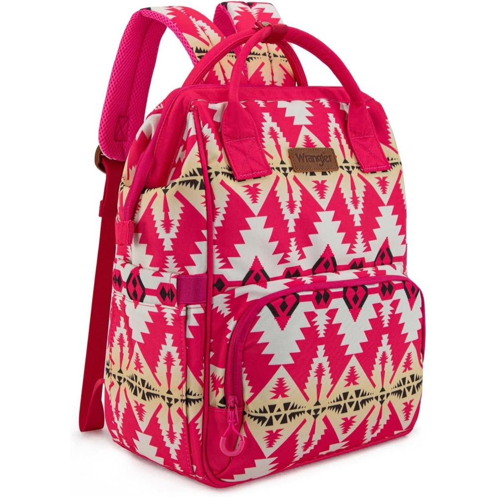 imageMontana West Wrangler Callie Diaper Bag Backpack with Stroller Straps Multifunction Baby Travel Bag WG22049110BKTthot Pink