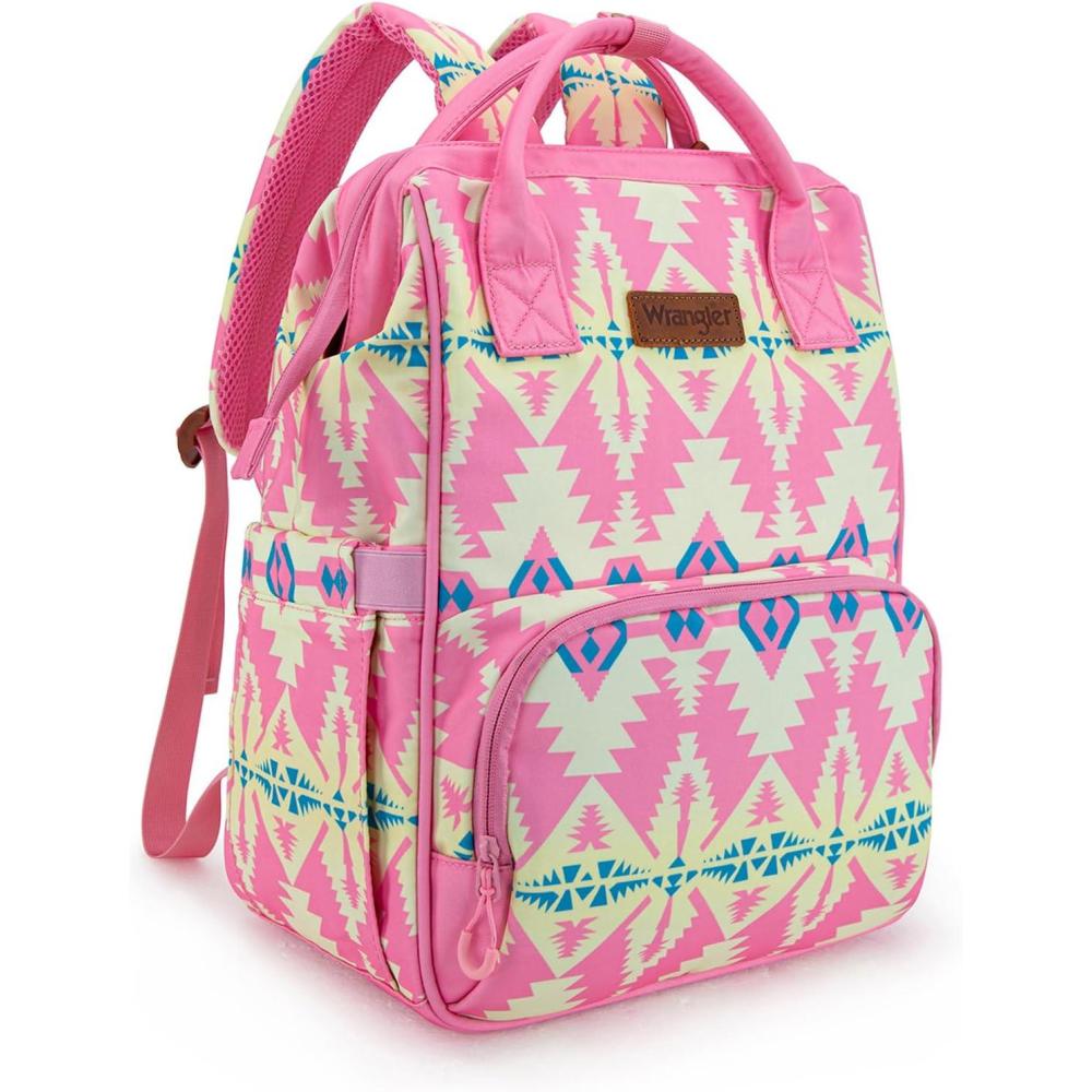 imageMontana West Wrangler Callie Diaper Bag Backpack with Stroller Straps Multifunction Baby Travel Bag WG22049110BKTtpink