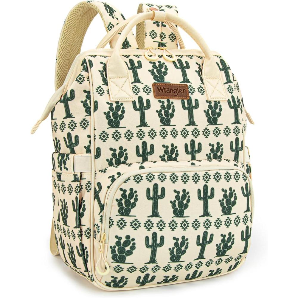 imageMontana West Wrangler Diaper Bag Backpack Aztec Travel Backpack Purses Western MultiFunction Baby Bags for Mom with Waterproof Insulated PocketsCacti