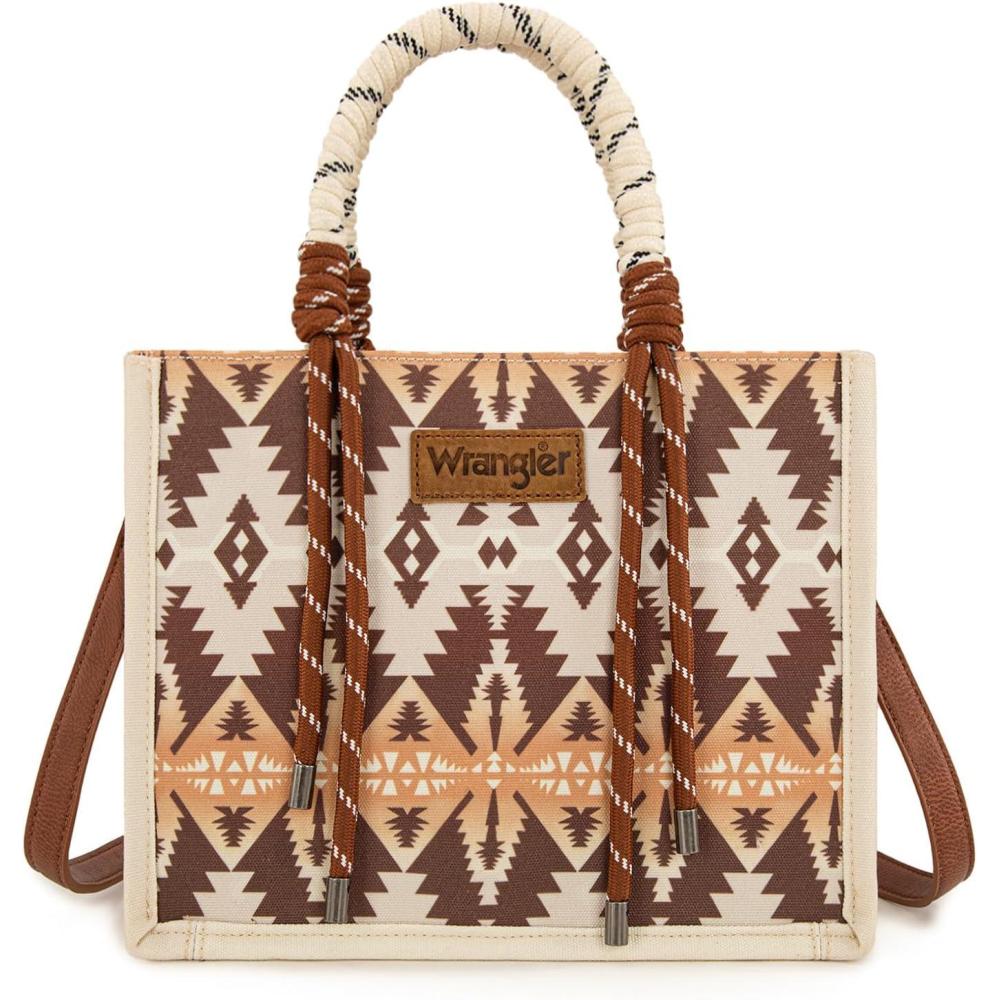 imageMontana West Wrangler Tote Bag Western Satchel Bags for Women with Braided Rope HandlesKhaki