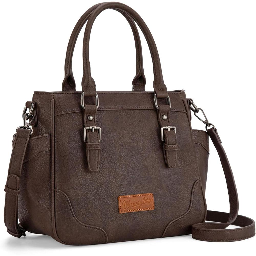 imageMontana West Wrangler Tote Bags for Women Medium Crossbody Purses Designer Top Handle HandbagsCoffee